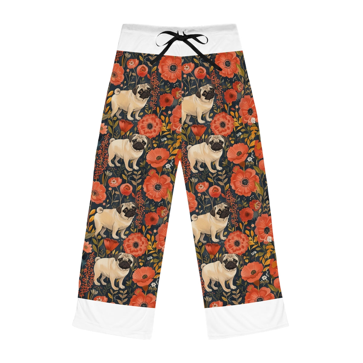 Autumn Bloom Pugs Pajama Pants