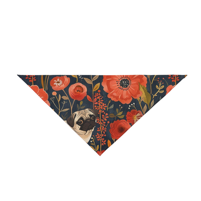 Autumn Bloom Pugs Pet Bandana