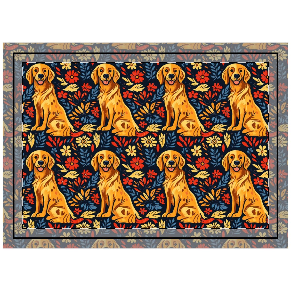 Autumn Bloom Retrievers Throw Pillow