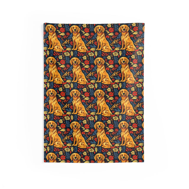 Autumn Bloom Retrievers Wall Tapestry