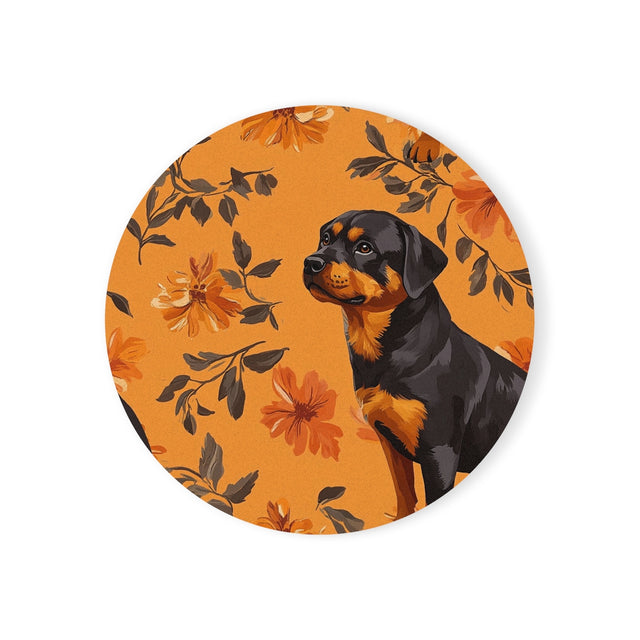 Autumn Bloom Rottweilers Coasters
