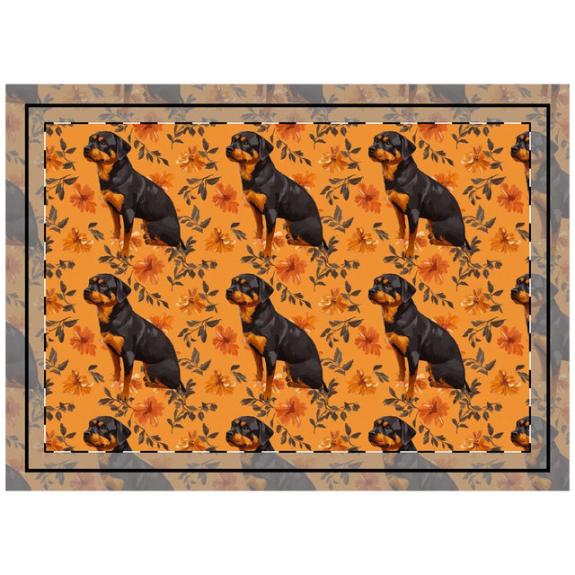 Autumn Bloom Rottweilers Throw Pillow
