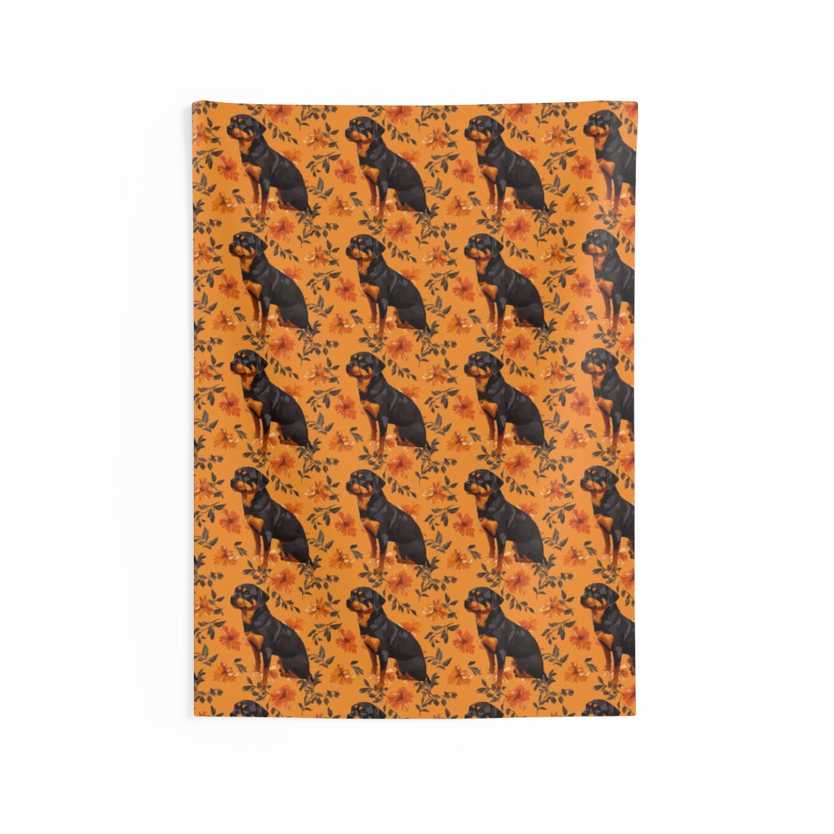 Autumn Bloom Rottweilers Wall Tapestry