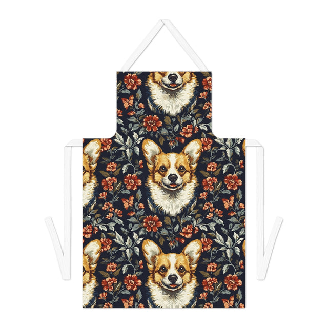 Autumn Blooms Corgi Apron