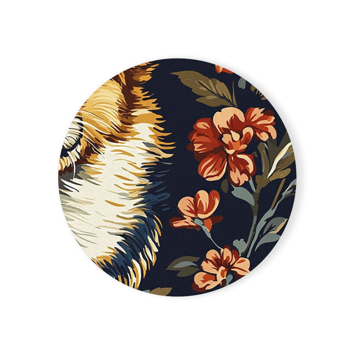 Autumn Blooms Corgi Coasters