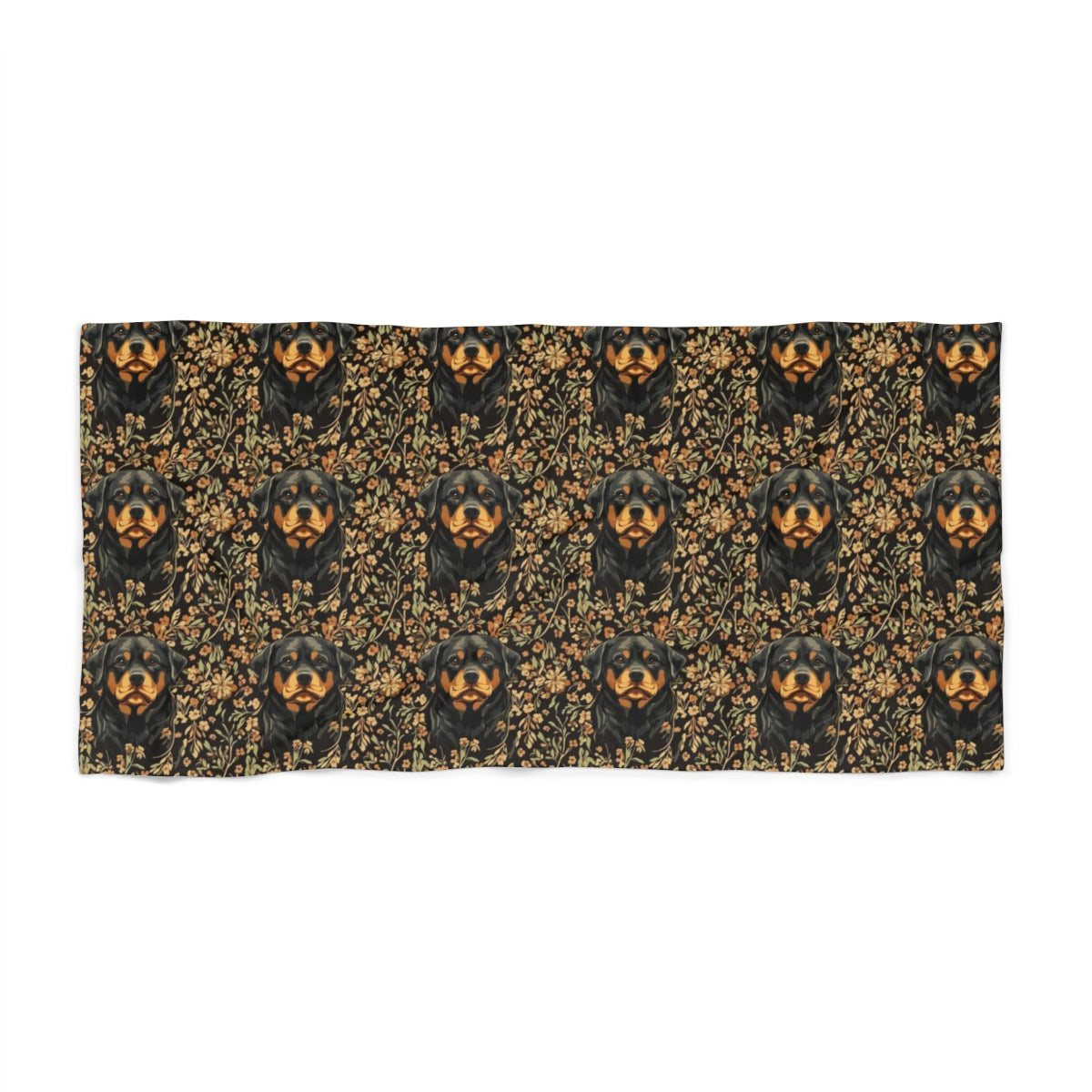 Autumn Blooms Rottweiler Beach Towel