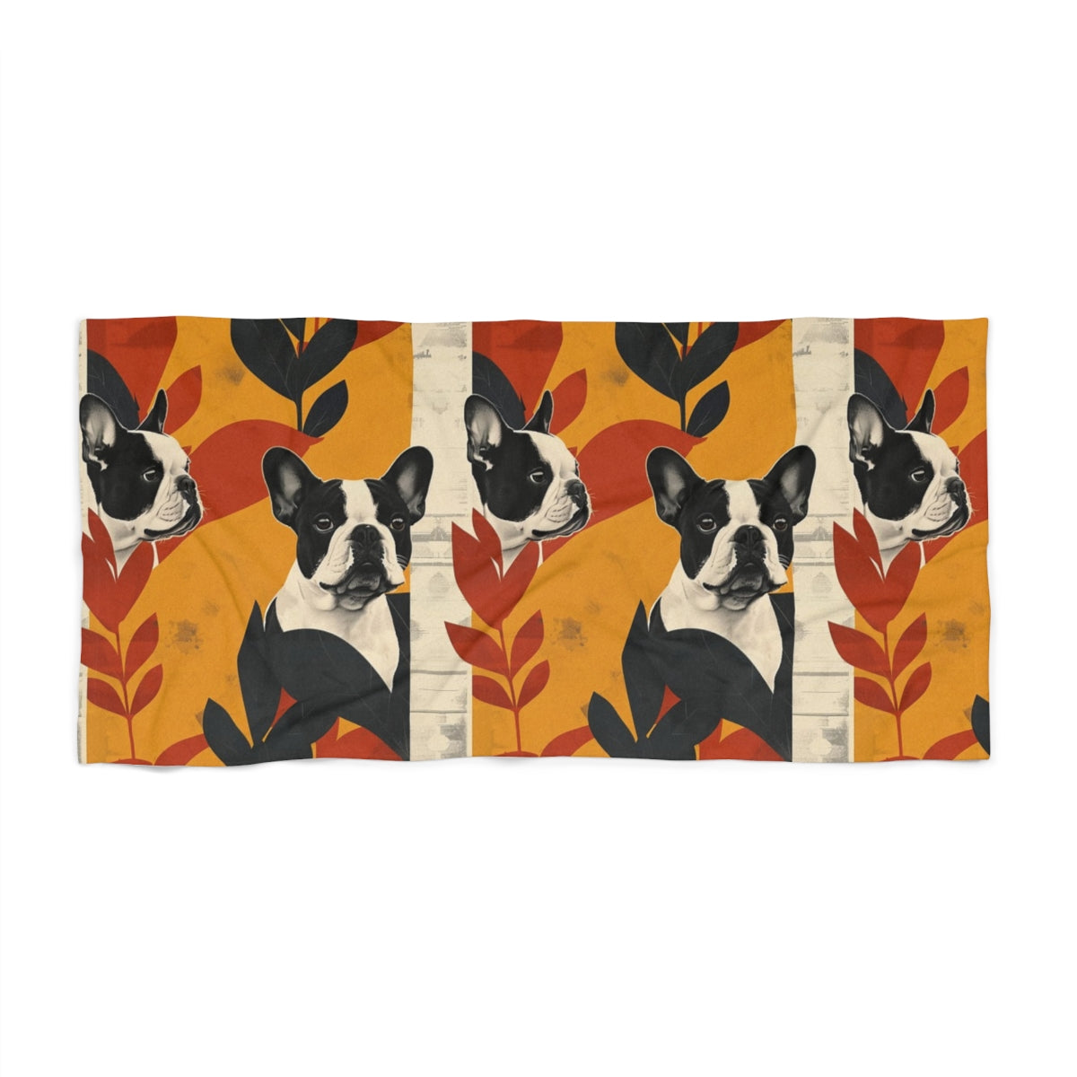 Autumn Collage Frenchies Beach Towel