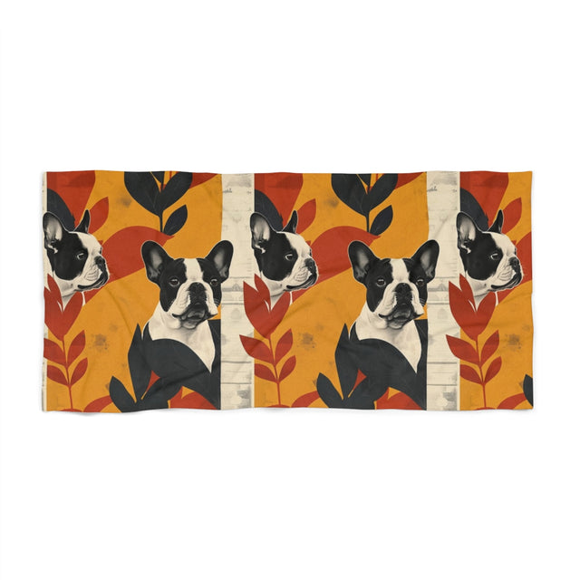 Autumn Collage Frenchies Beach Towel