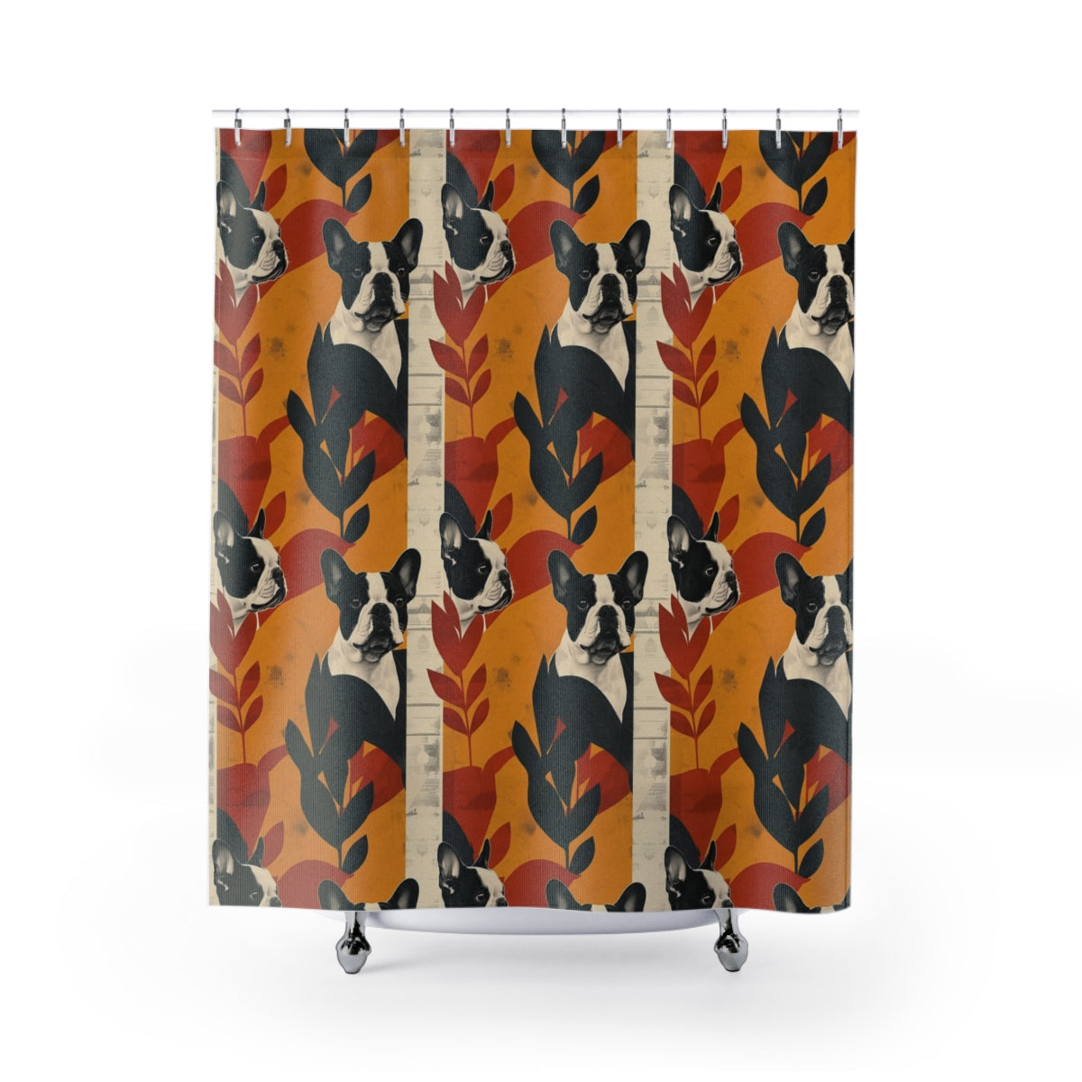 Autumn Collage Frenchies Shower Curtain