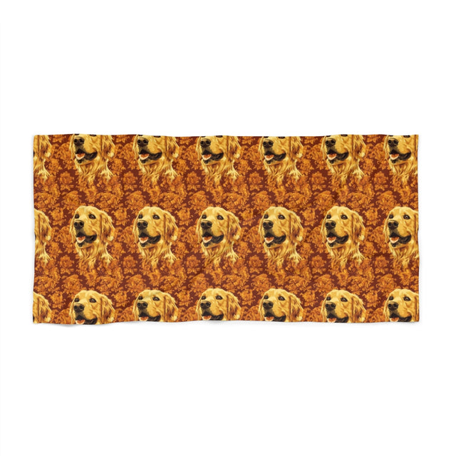 Autumn Damask Goldens Beach Towel