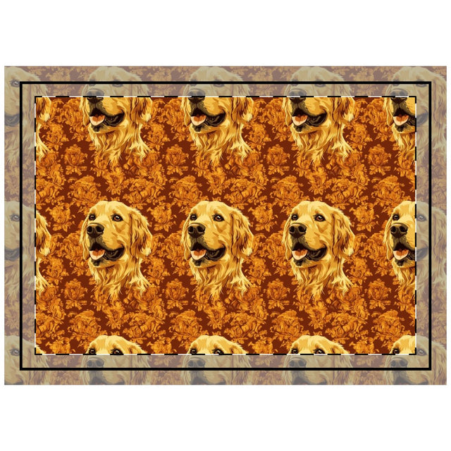 Autumn Damask Goldens Throw Pillow