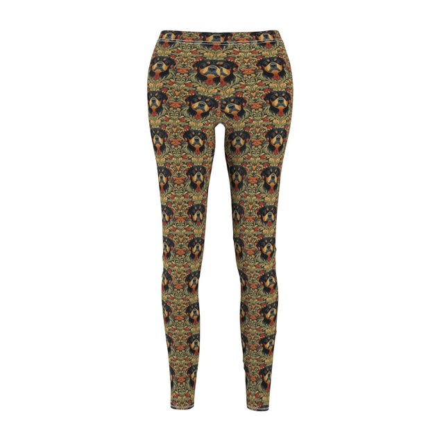 Autumn Damask Rottweilers Leggings
