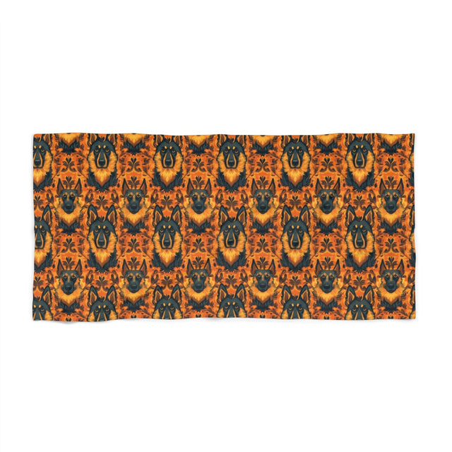 Autumn Damask Shepherds Beach Towel