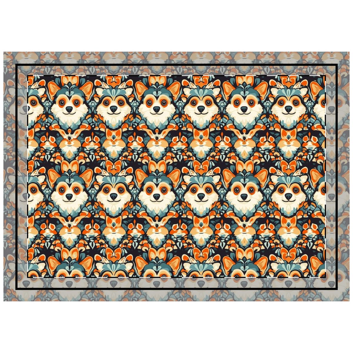 Autumn Folk Corgis Throw Pillow