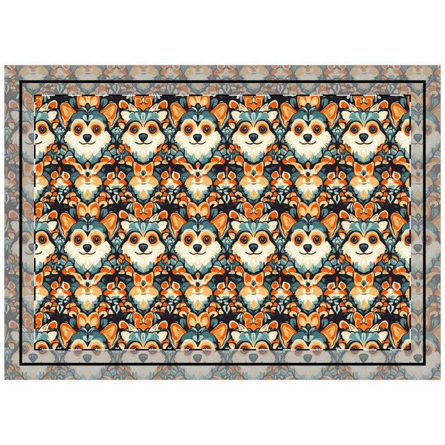Autumn Folk Corgis Throw Pillow
