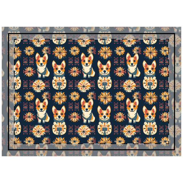Autumn Folk Festival Corgis Throw Pillow