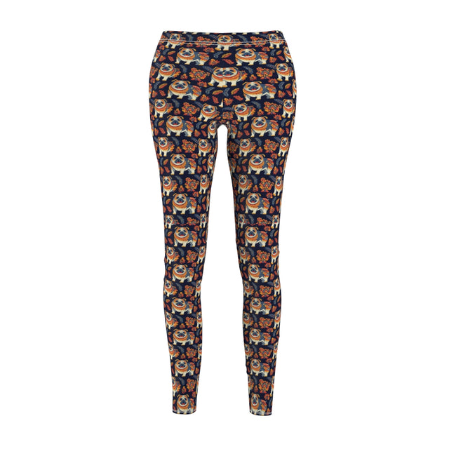 Autumn Folk Pugs Leggings