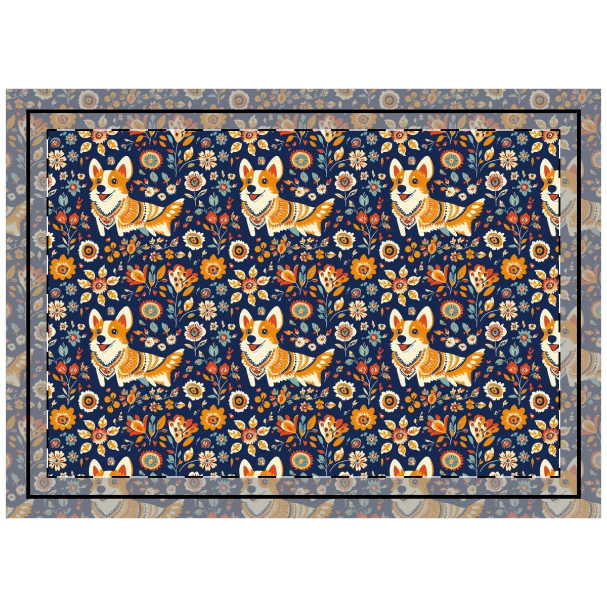 Autumn Folk Tale Corgis Throw Pillow