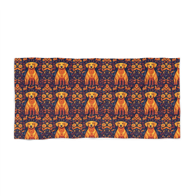 Autumn Folk Tale Labrador Beach Towel