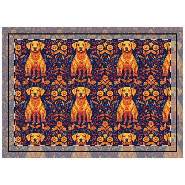 Autumn Folk Tale Labrador Throw Pillow