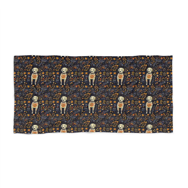 Autumn Folk Tale Labradors Beach Towel