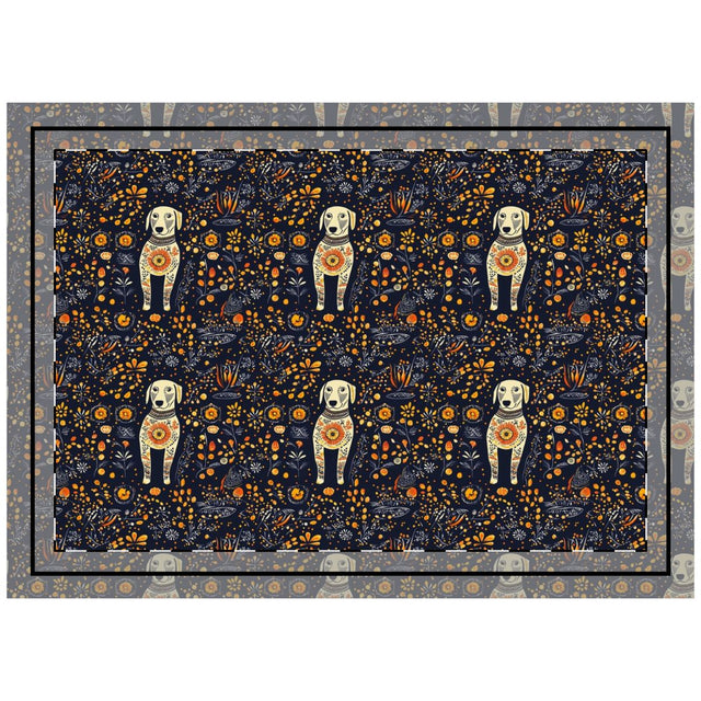 Autumn Folk Tale Labradors Throw Pillow