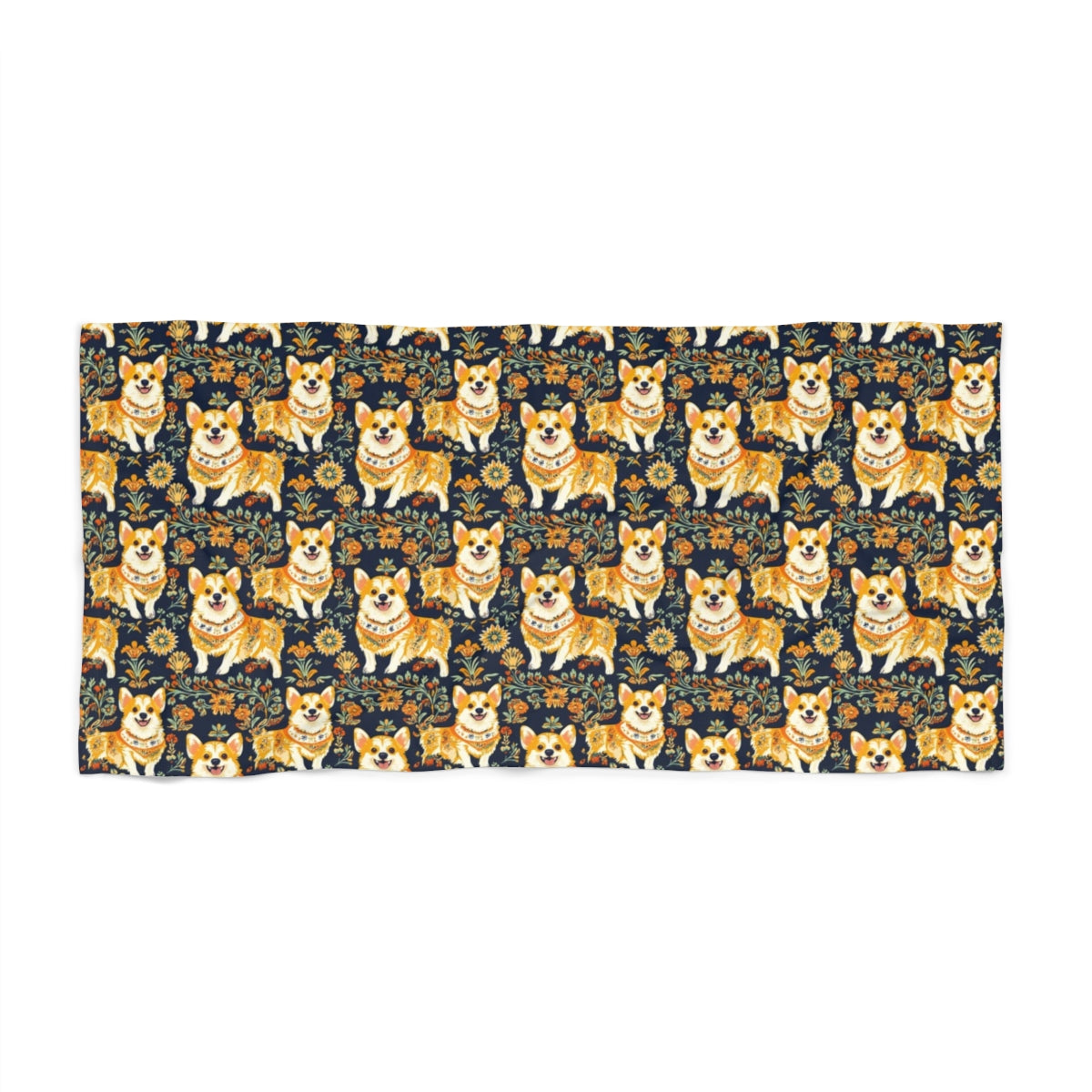 Autumn Folklore Corgis Beach Towel