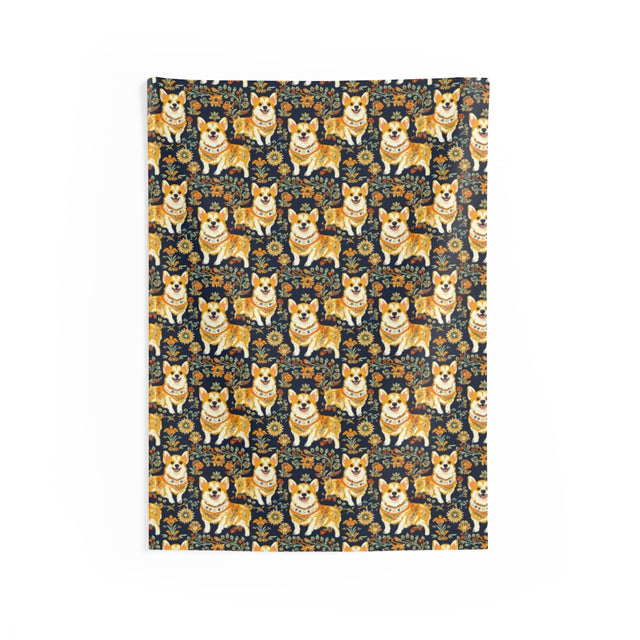 Autumn Folklore Corgis Wall Tapestry