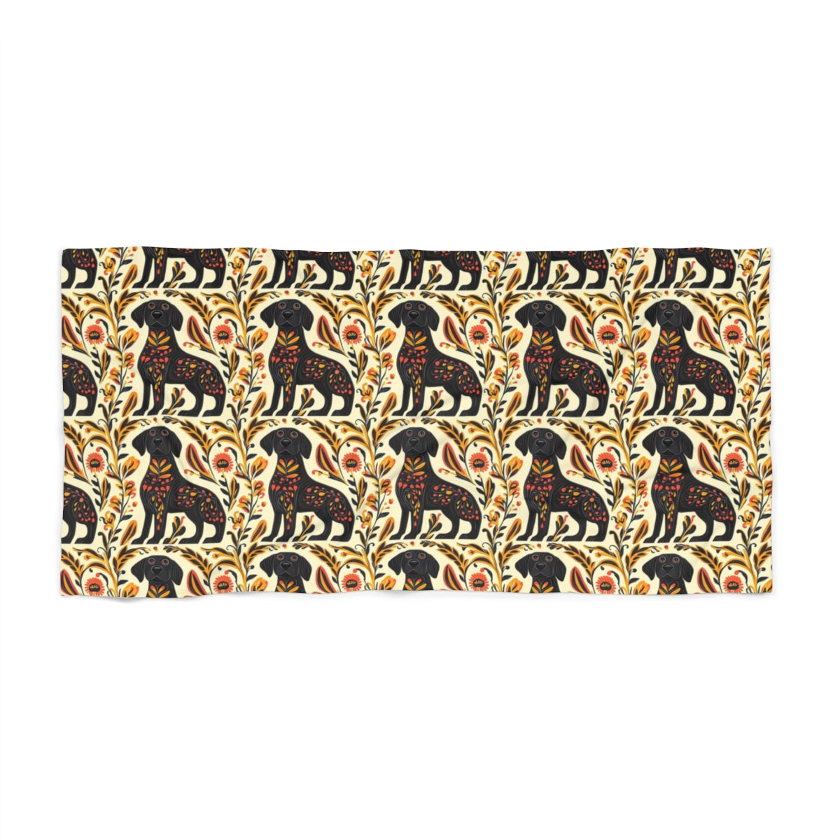 Autumn Folklore Labradors Beach Towel