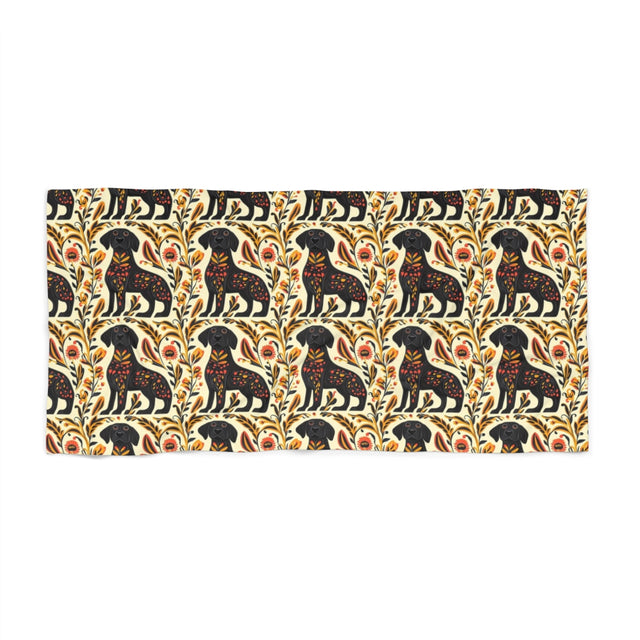 Autumn Folklore Labradors Beach Towel