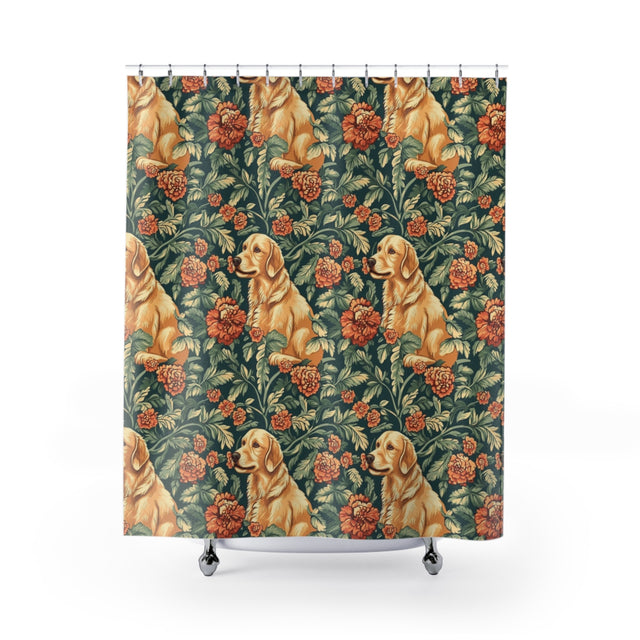 Autumn Garden Golden Shower Curtain