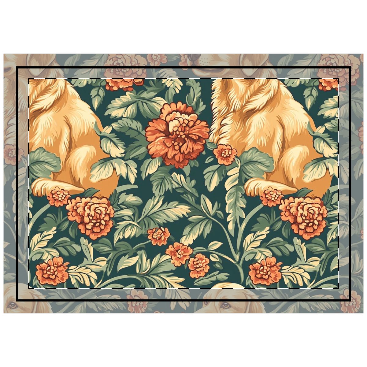 Autumn Garden Golden Throw Pillow