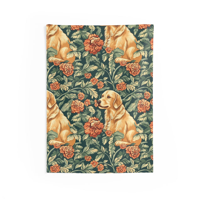 Autumn Garden Golden Wall Tapestry