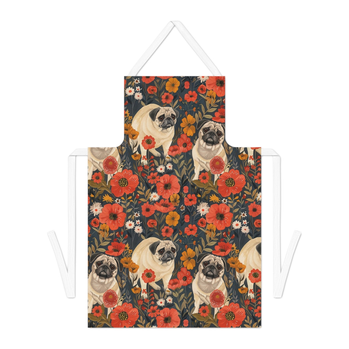Autumn Garden Pugs Apron