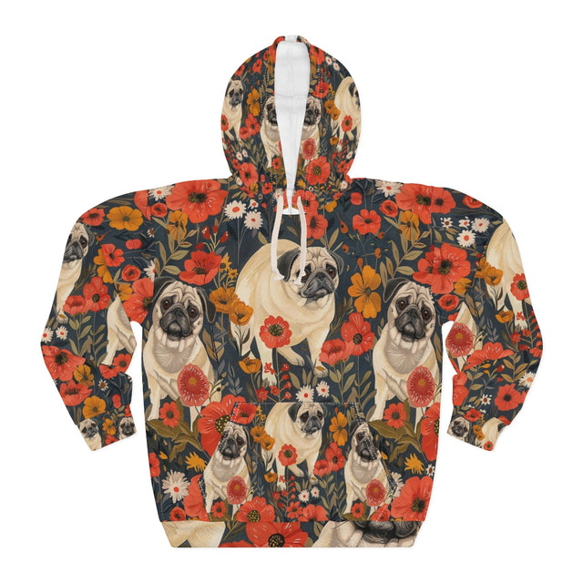 Autumn Garden Pugs Hoodie