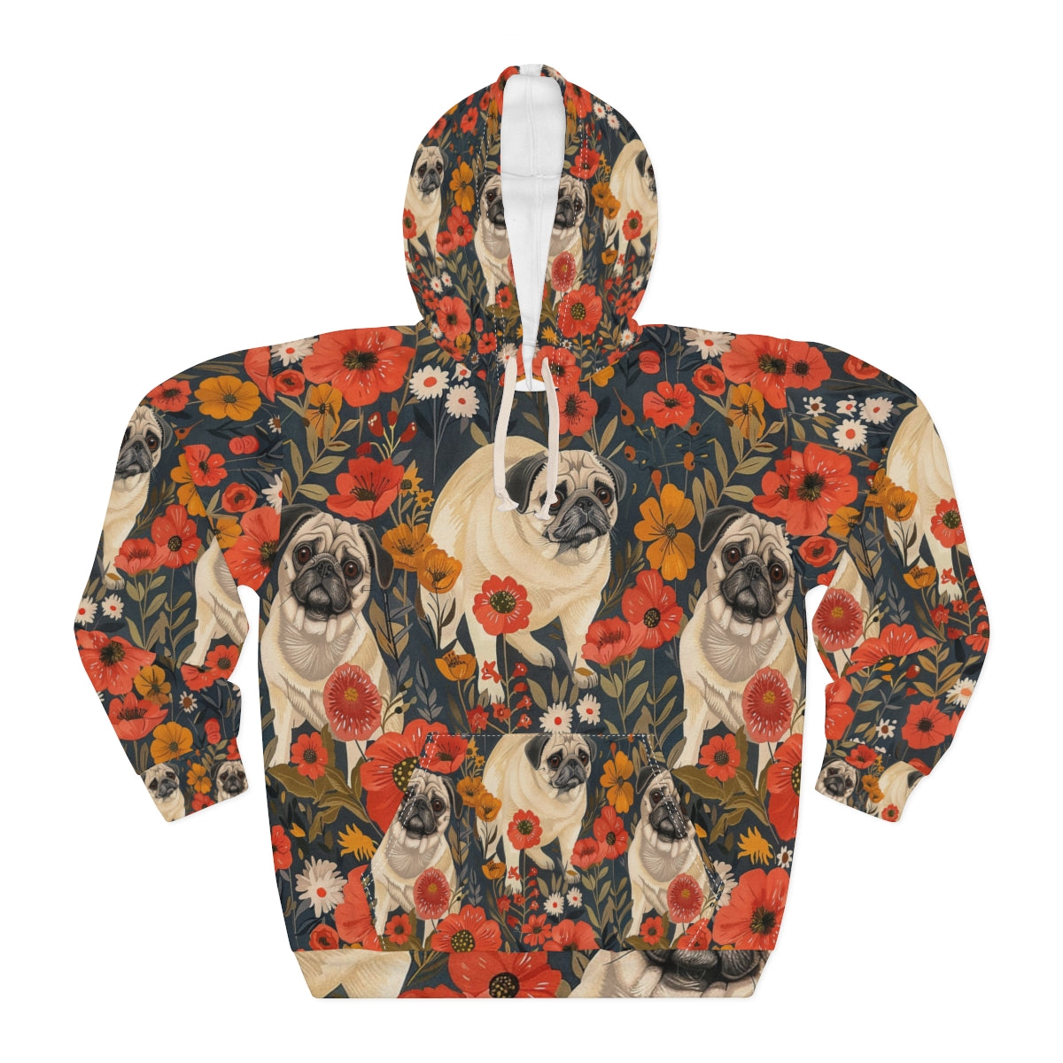 Autumn Garden Pugs Hoodie