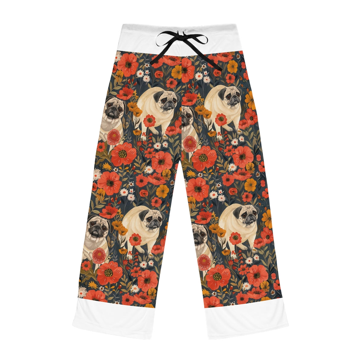 Autumn Garden Pugs Pajama Pants