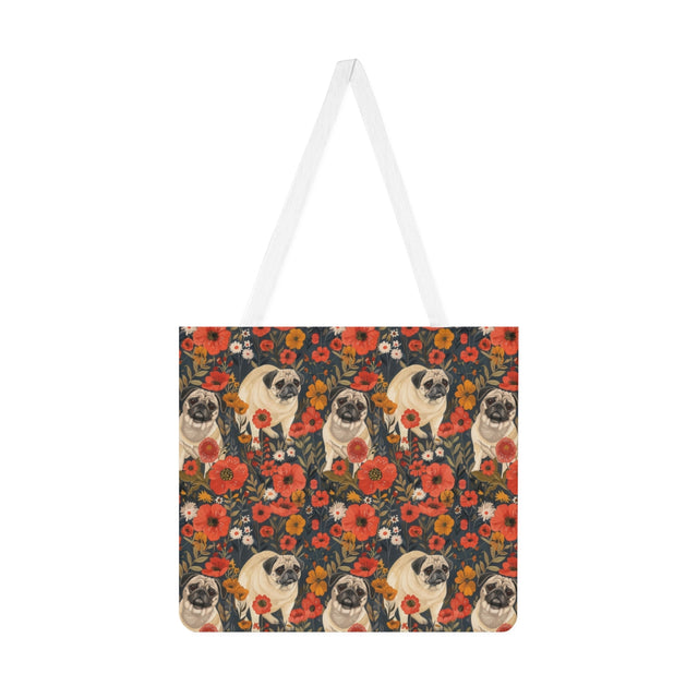 Autumn Garden Pugs Tote Bag