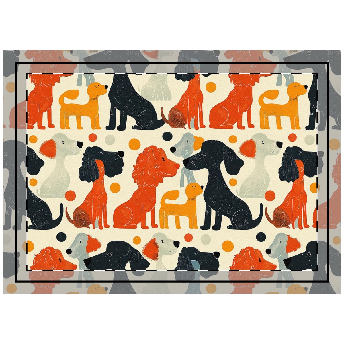 Autumn Gathering Poodles Throw Pillow