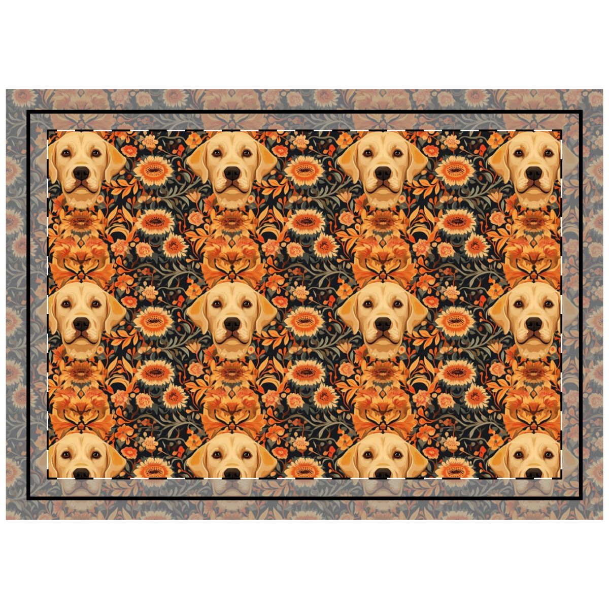 Autumn Harvest Labrador Throw Pillow