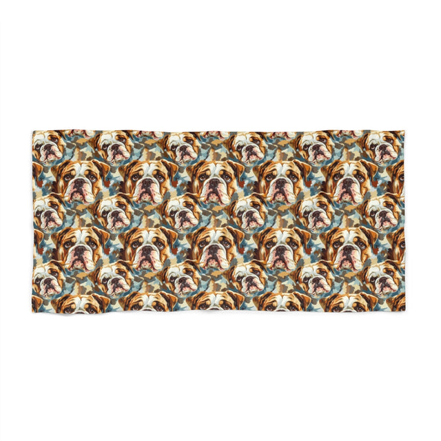 Autumn Huddle Bulldogs Beach Towel