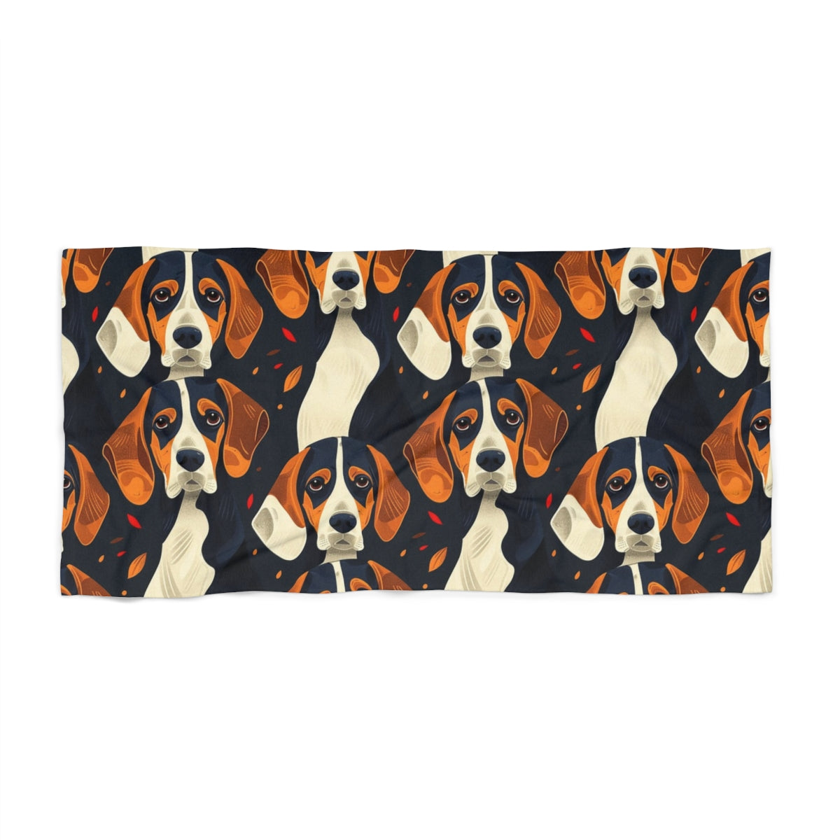 Autumn Leaves Beagles Beach Towel