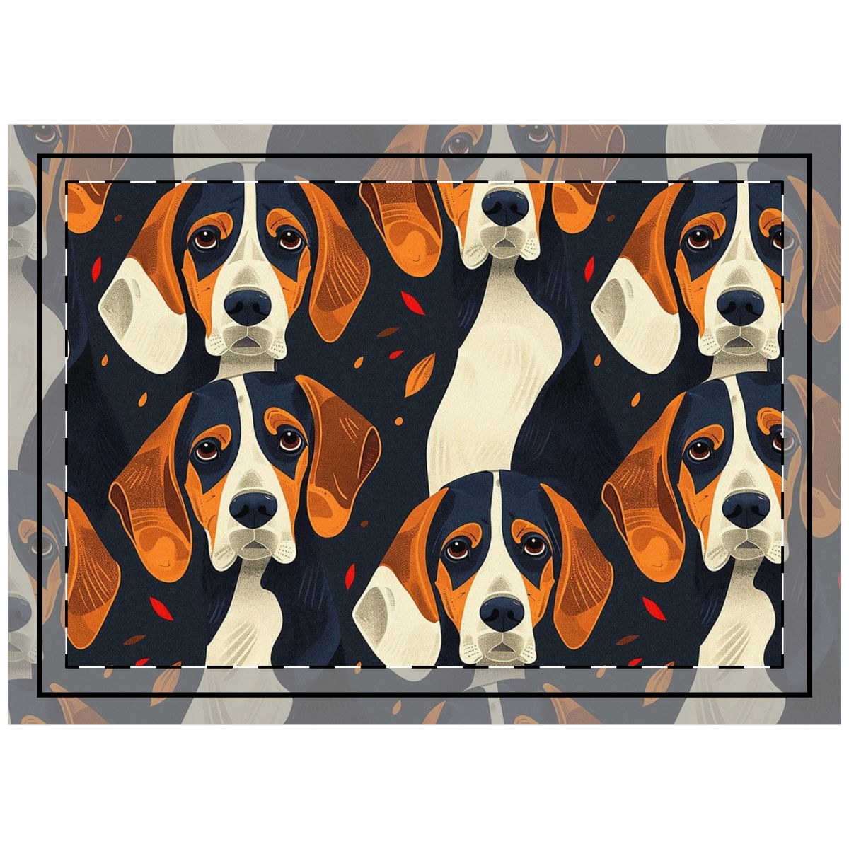 Autumn Leaves Beagles Throw Pillow