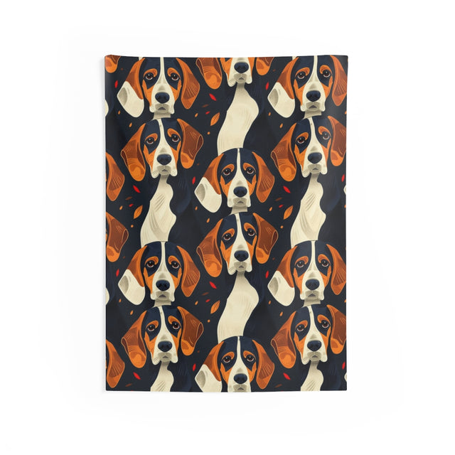 Autumn Leaves Beagles Wall Tapestry