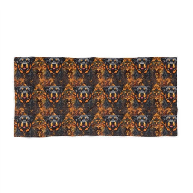 Autumn Majesty Rottweilers Beach Towel