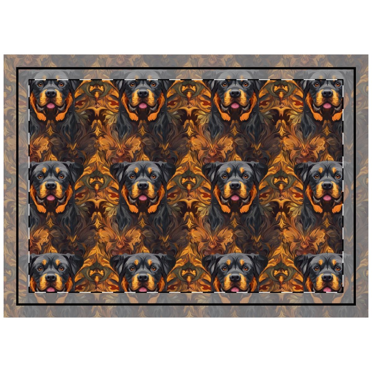 Autumn Majesty Rottweilers Throw Pillow
