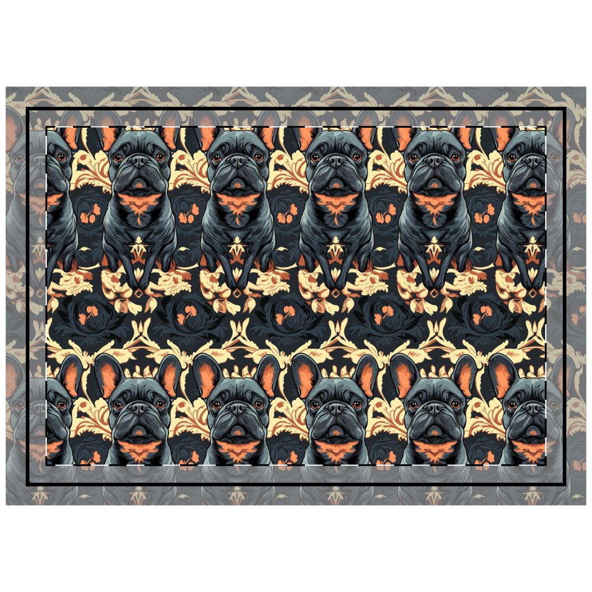 Autumn Manor Frenchies Throw Pillow