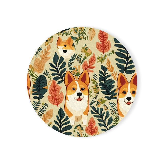 Autumn Meadow Corgis Coasters