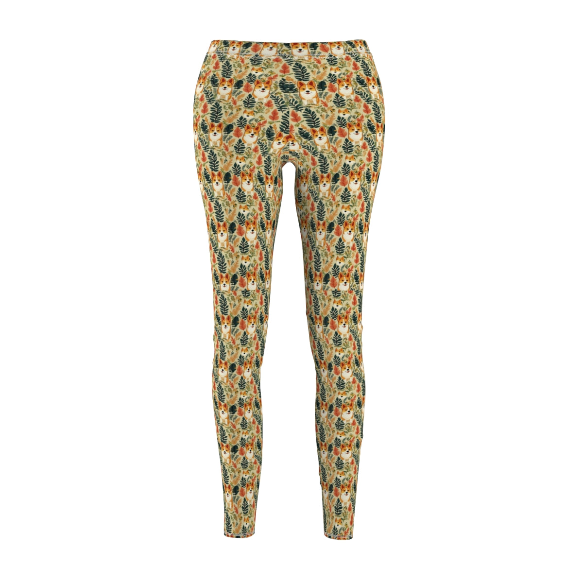 Autumn Meadow Corgis Leggings