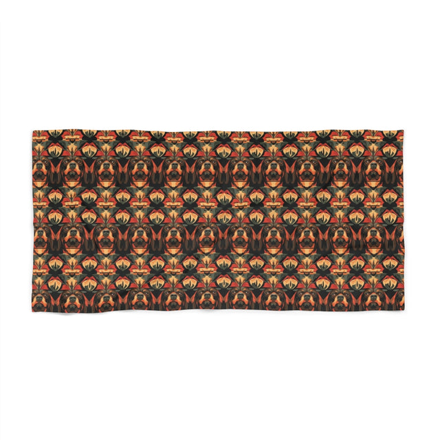 Autumn Nouveau Rottweilers Beach Towel